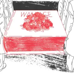 Ludzie niosą wielką, czerwoną księgę z napisem "WALLACE" i bukietem róż. Co to znaczy?