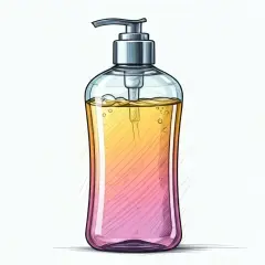 Kolorowy żel pod prysznic w butelce z pompką. Co to znaczy "gel douche"? To francuskie określenie na płyn do kąpieli.