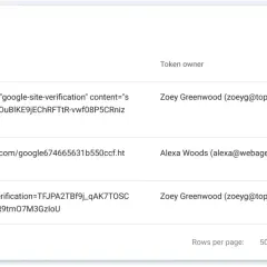 Tabela z trzema tokenami (żeton po angielsku): tagiem HTML, plikiem HTML i rekordem DNS TXT.