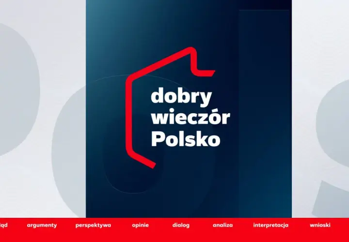 Dobry wieczór! Logo "Dobry wieczór Polsko" na tle graficznym.