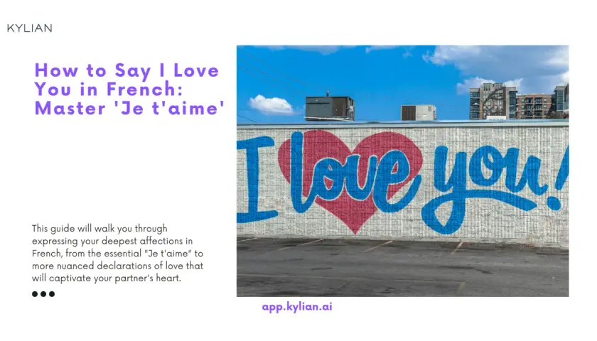 Mur z napisem "I love you!" w kształcie serca.