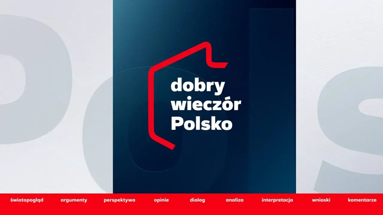 Dobry wieczór! Logo "Dobry wieczór Polsko" na tle graficznym.
