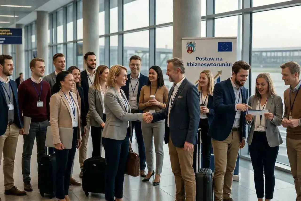 Grupa ludzi na konferencji biznesowej. Po studiach z bezpieczeństwa narodowego można pracować w takich miejscach, budując relacje i rozwijając biznes.